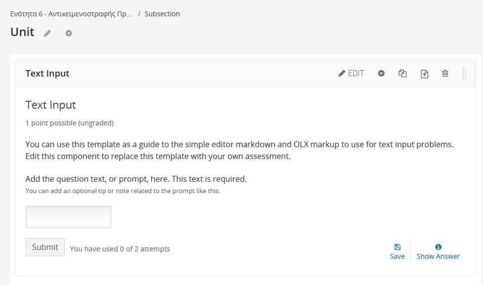 Open Edx - Text input